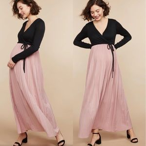 Motherhood Maternity pleated maxi dress NWT, S
